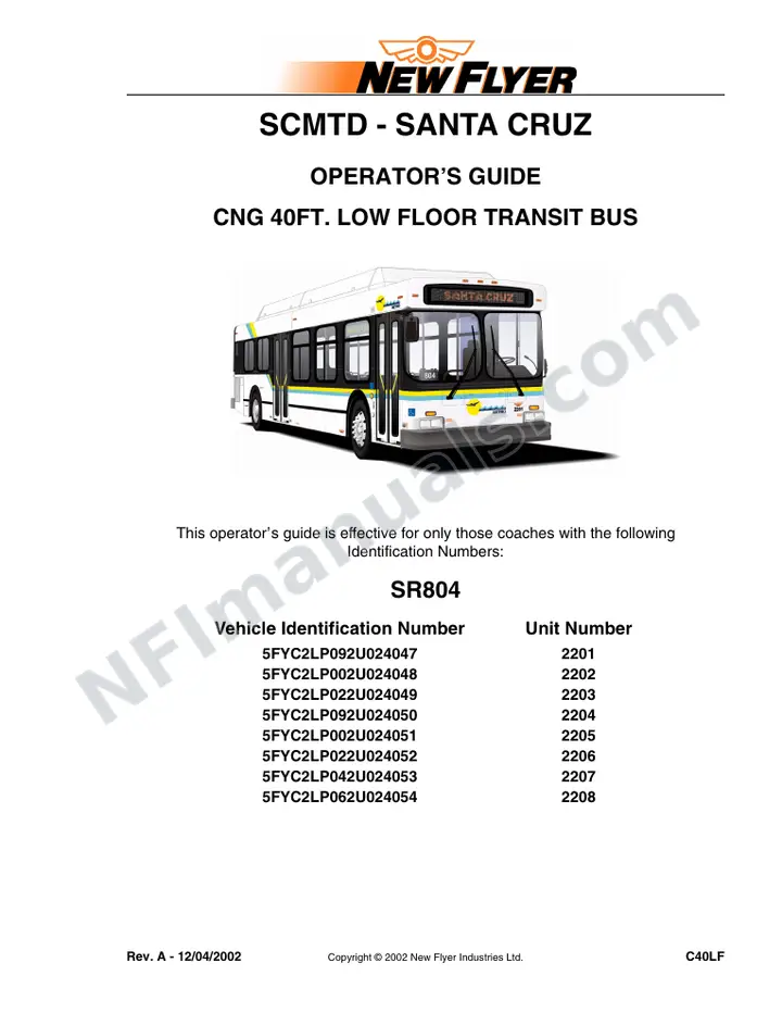 SR804 Operator's Guide, SCMTD - Santa Cruz first-page preview