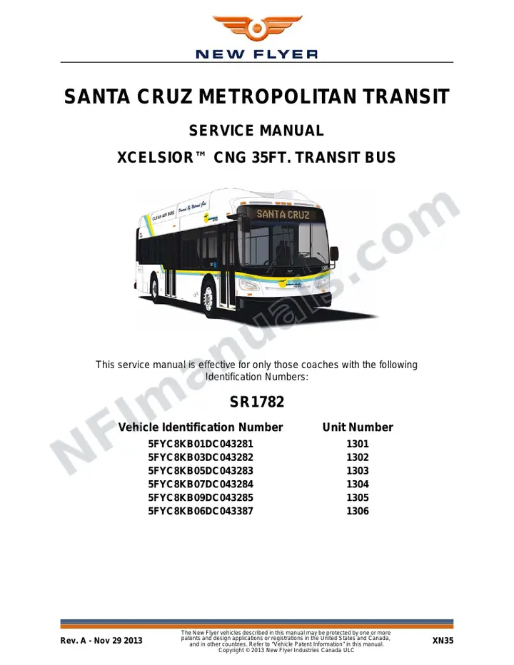SR1782 Service Manual, Santa Cruz Metropolitan Transit first-page preview