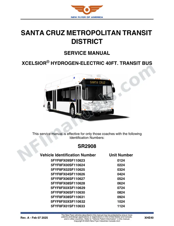 SR2908 Service Manual, Santa Cruz Metropolitan Transit District first-page preview