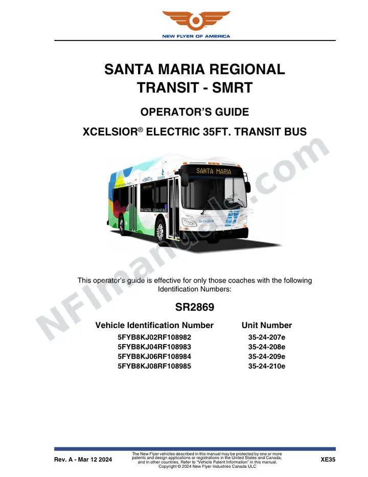 SR2869 Operator's Guide, Santa Maria Regional Transit - SMRT first-page preview