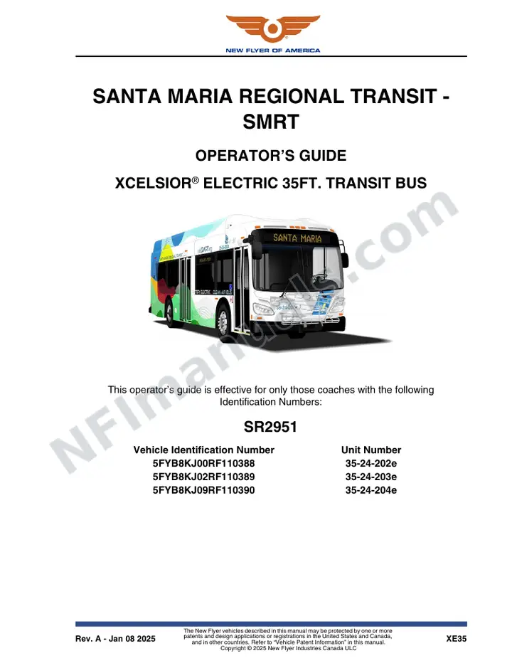 SR2951 Operator's Guide, Santa Maria Regional Transit - SMRT first-page preview