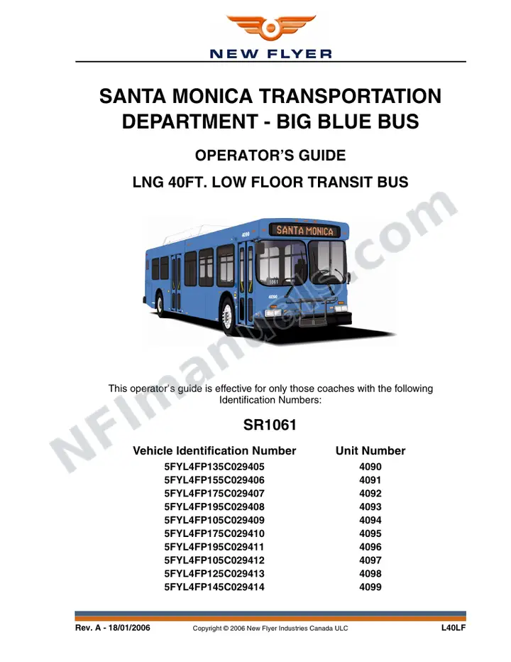 SR1061 Operator's Guide, Santa Monica Transportation Department - Big Blue Bus first-page preview