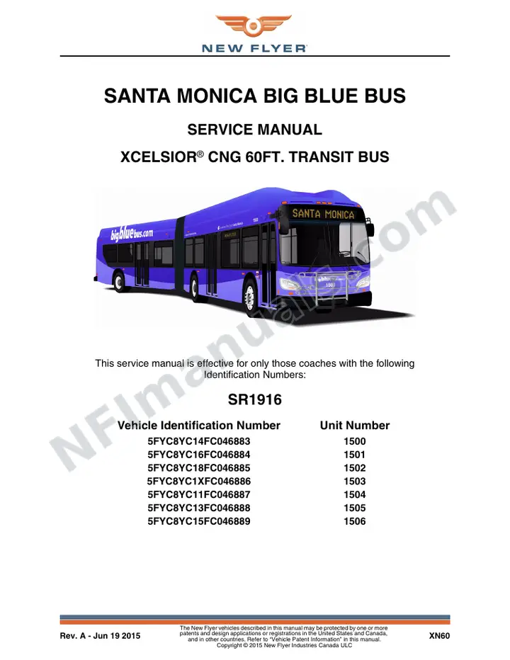 SR1916 Service Manual, Santa Monica Big Blue Bus first-page preview
