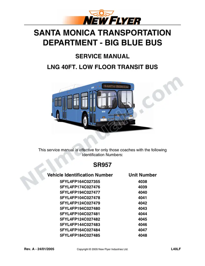 SR957 Service Manual, Santa Monica - Big Blue Bus first-page preview