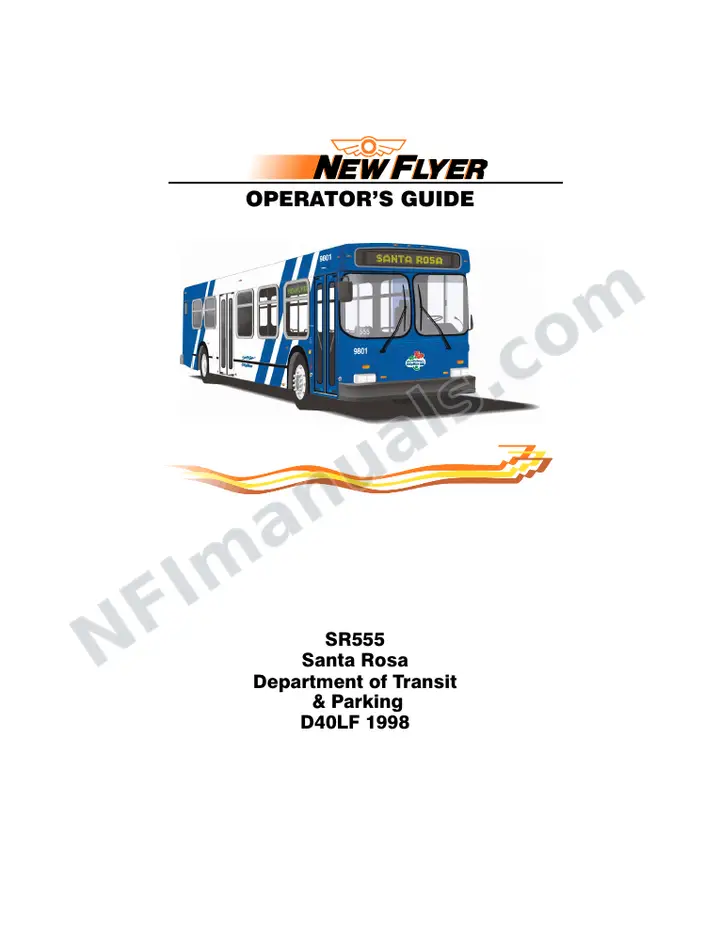 New Flyer D40LF Manual Package - Santa Rosa CityBus included manual preview