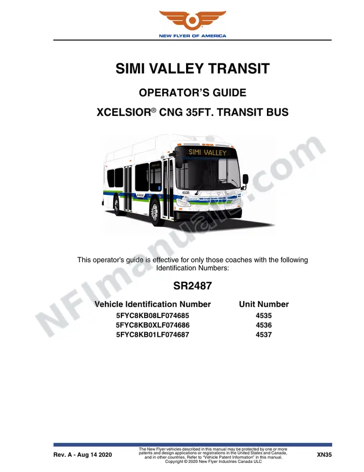 SR2487 Operator's Guide, Simi Valley Transit first-page preview