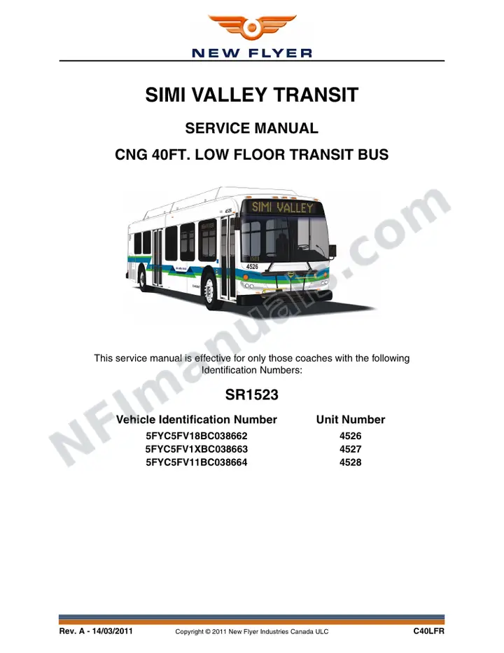 SR1523 Service Manual, Simi Valley Transit first-page preview