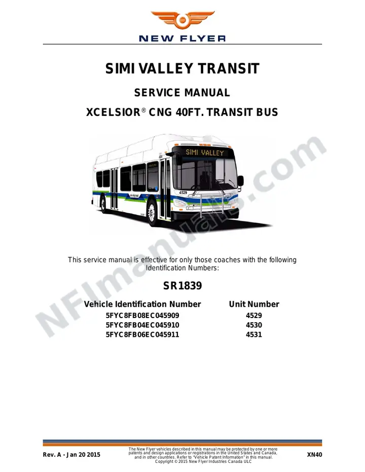 SR1839 Service Manual, Simi Valley Transit first-page preview