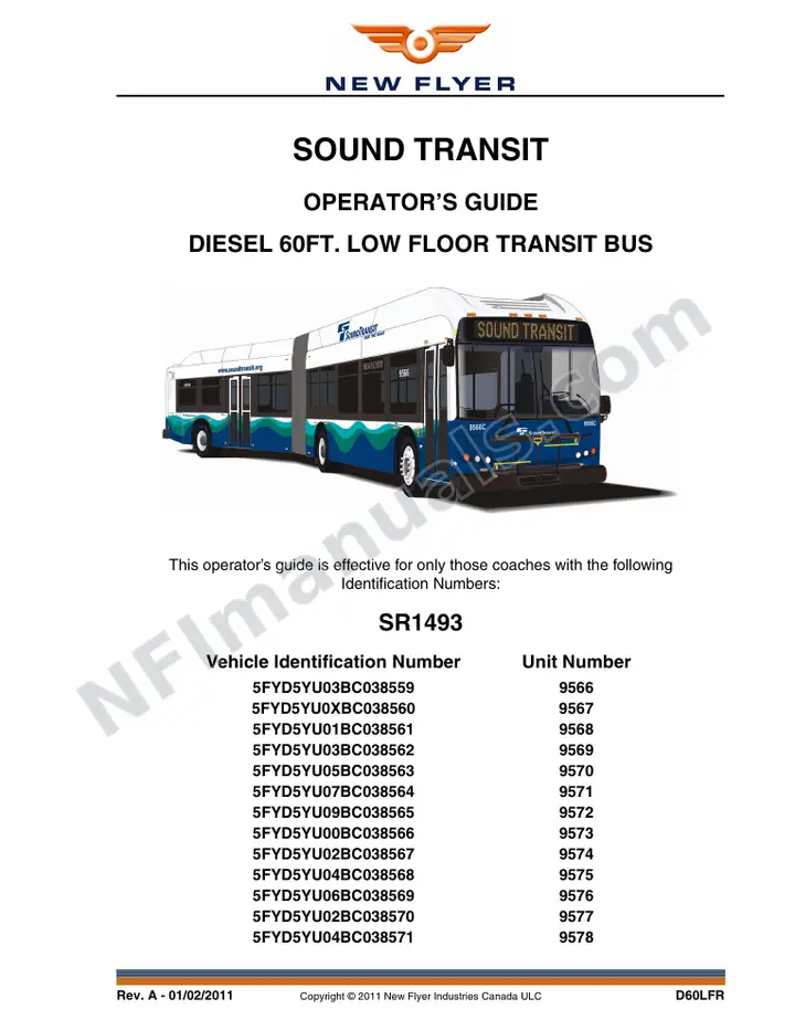 SR1493 Operator's Guide, Sound Transit first-page preview
