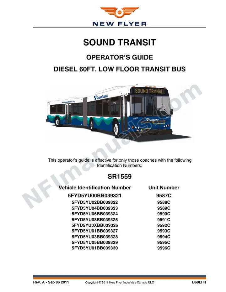SR1559 Operator's Guide, Sound Transit first-page preview