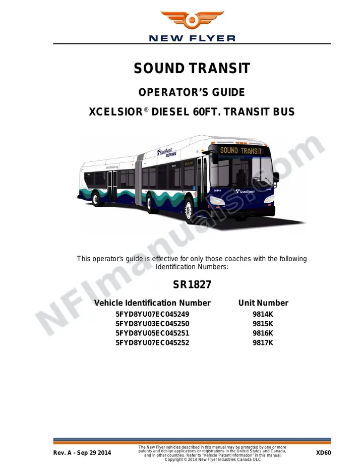 SR1827 Operator's Guide, Sound Transit first-page preview