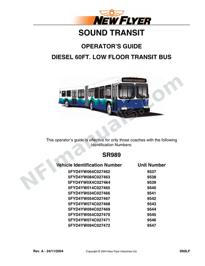SR989/1004 Operator's Guide, Sound Transit first-page preview