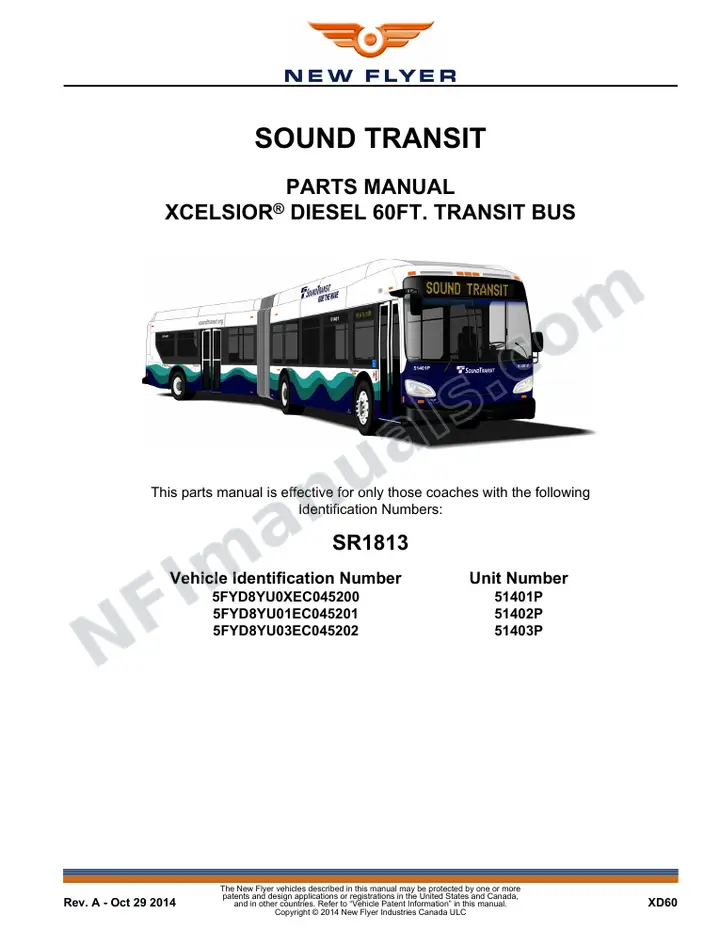 SR1813 Parts Manual, Sound Transit first-page preview