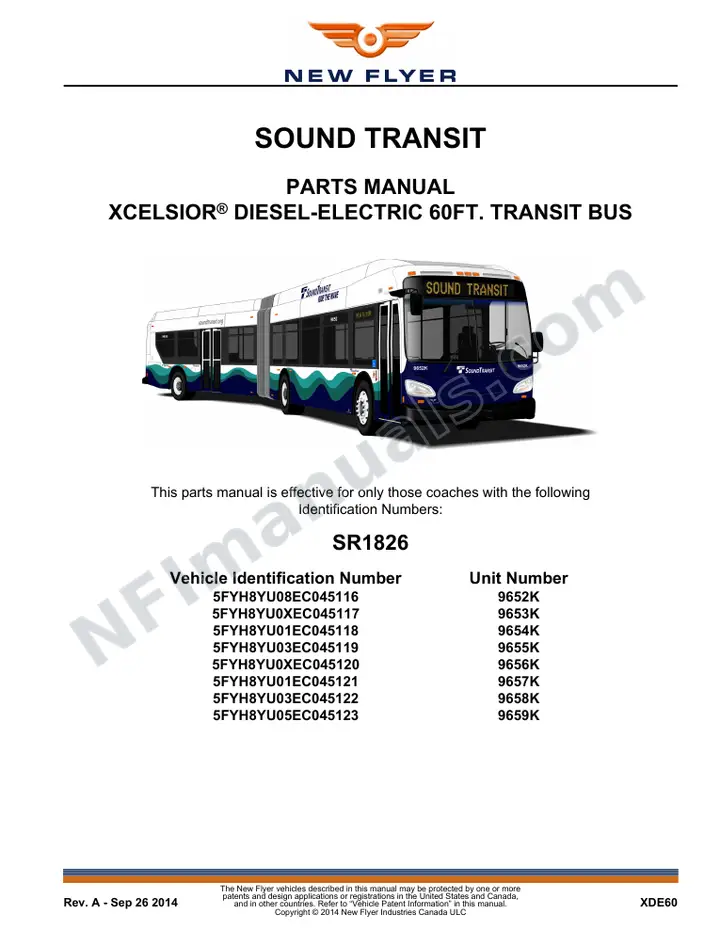 SR1826 Parts Manual, Sound Transit first-page preview
