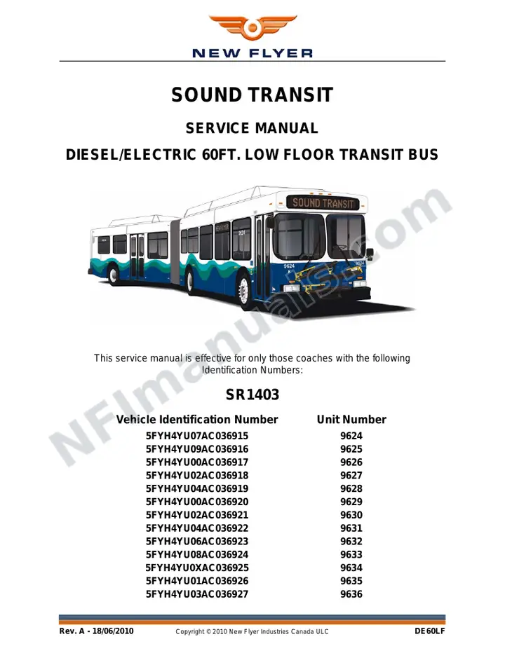 SR1403 Service Manual, Sound Transit first-page preview