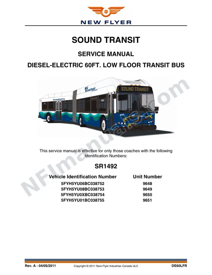 SR1492 Service Manual, Sound Transit first-page preview