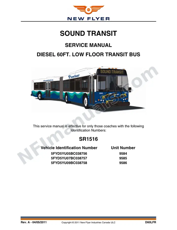 SR1516 Service Manual, Sound Transit first-page preview