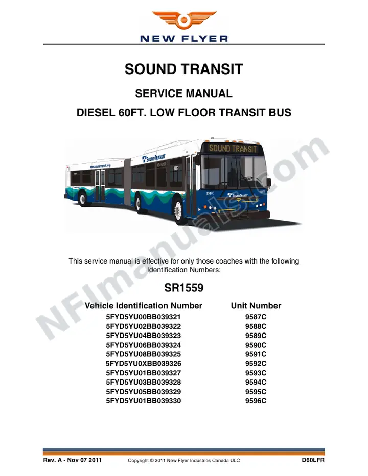SR1559 Service Manual, Sound Transit first-page preview