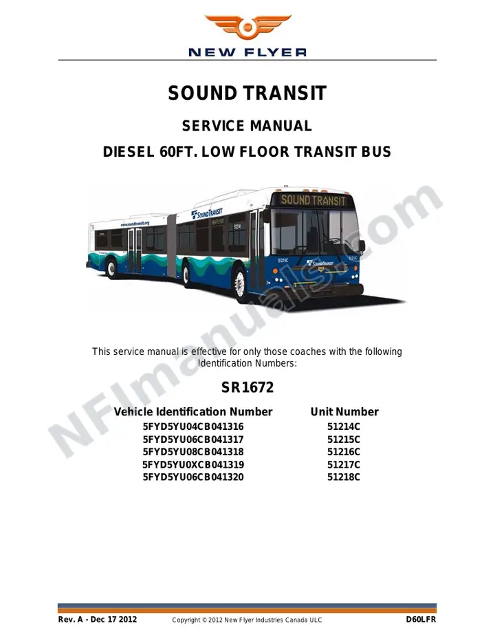 SR1672 Service Manual, Sound Transit first-page preview