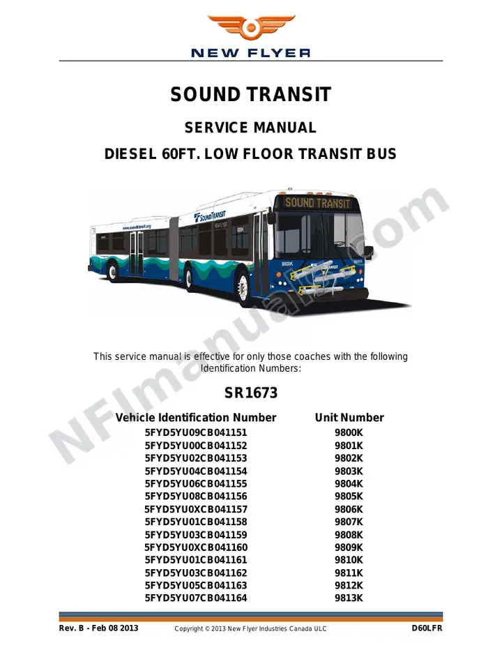 SR1673 Service Manual, Sound Transit first-page preview