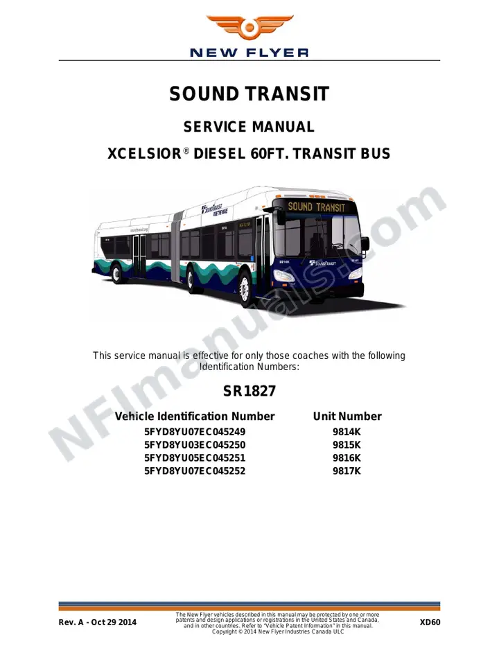 SR1827 Service Manual, Sound Transit first-page preview
