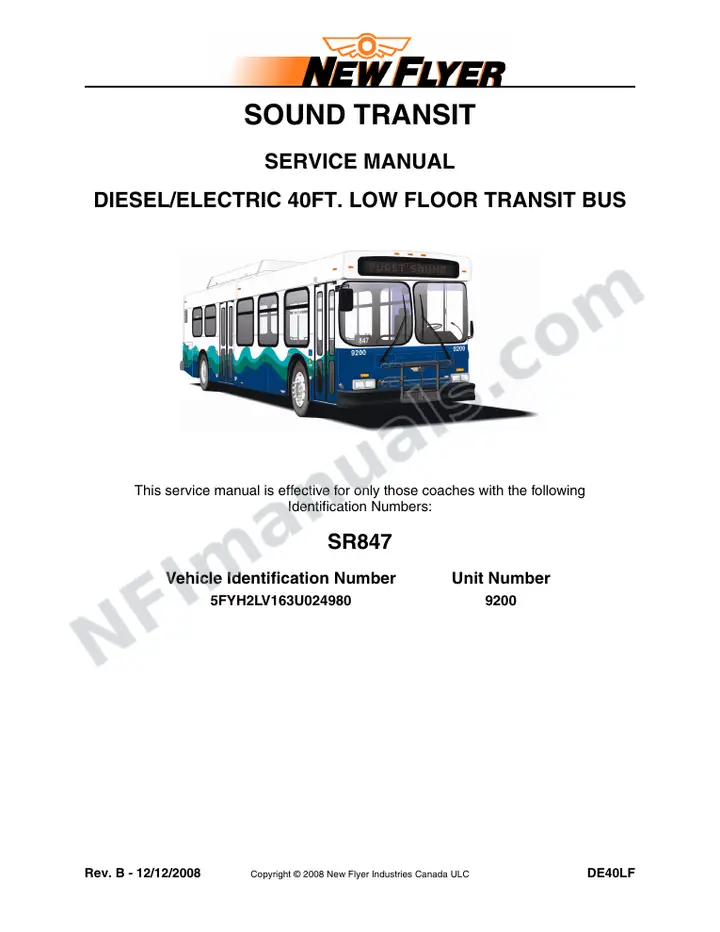 SR847 Service Manual, Sound Transit first-page preview