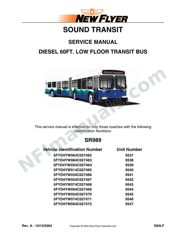 SR989/1004 Service Manual, Sound Transit first-page preview