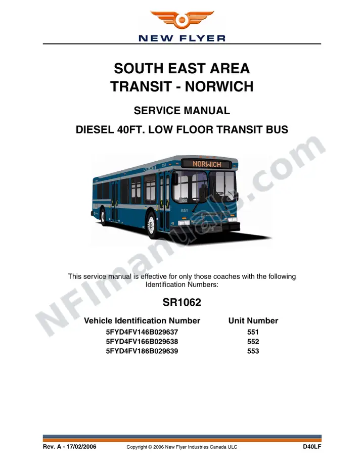SR1062 Service Manual, South East Area Transit - Norwich first-page preview