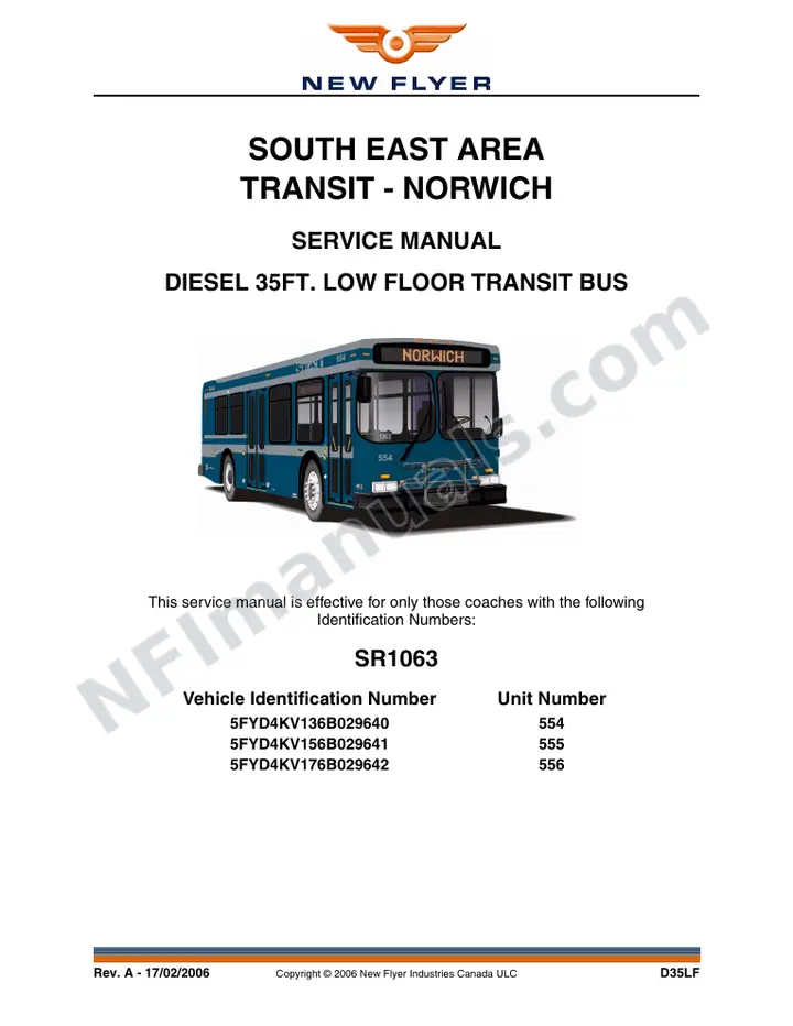 SR1063 Service Manual, South East Area Transit - Norwich first-page preview