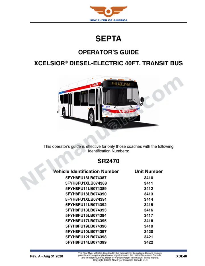 SR2470 Operator's Guide, SEPTA first-page preview