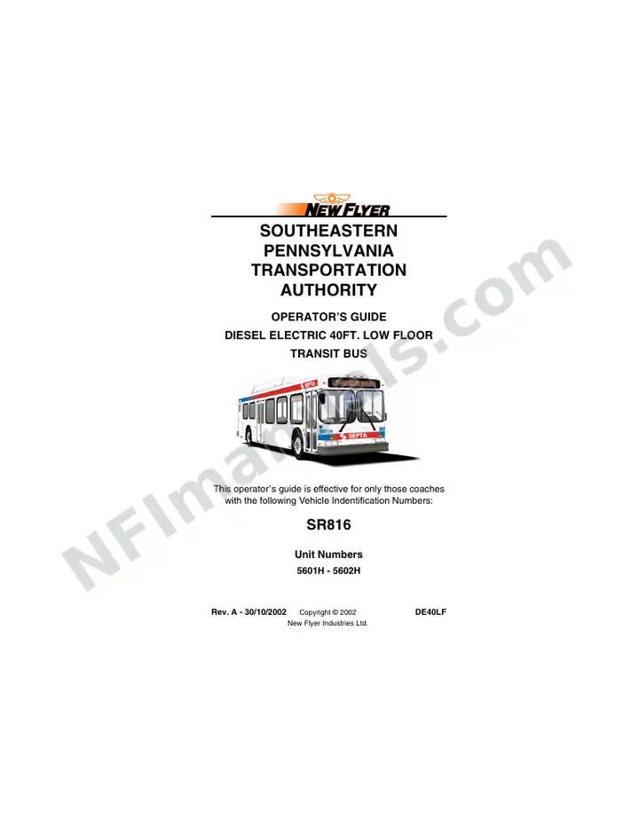SR816 Operator's Guide, SEPTA first-page preview