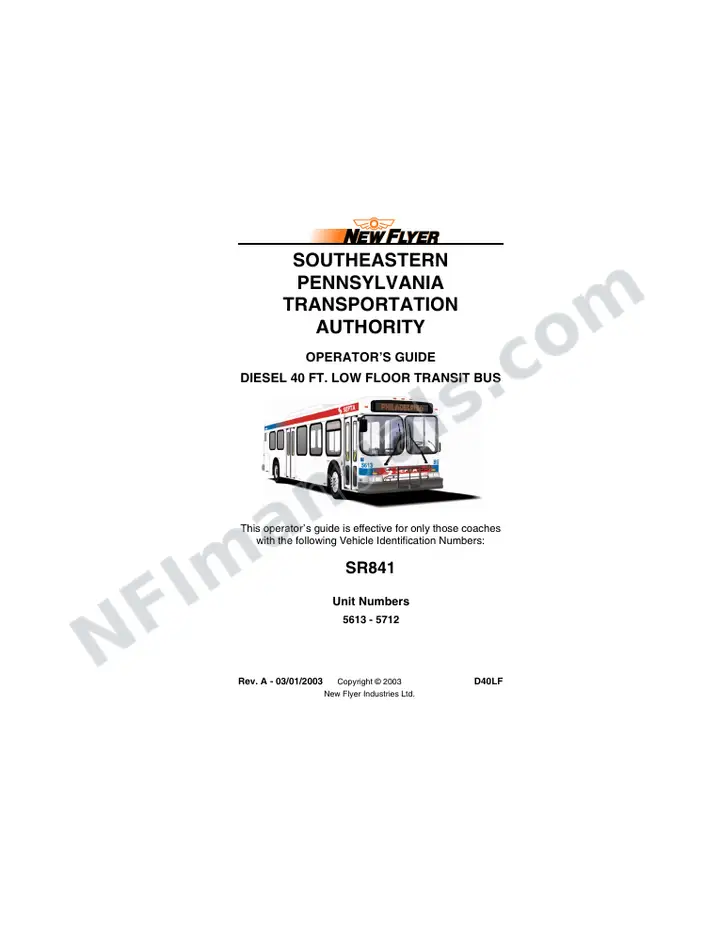 SR841 Operator's Guide, SEPTA first-page preview