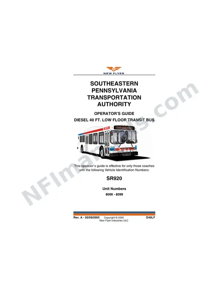 SR920 Operator's Guide, SEPTA first-page preview