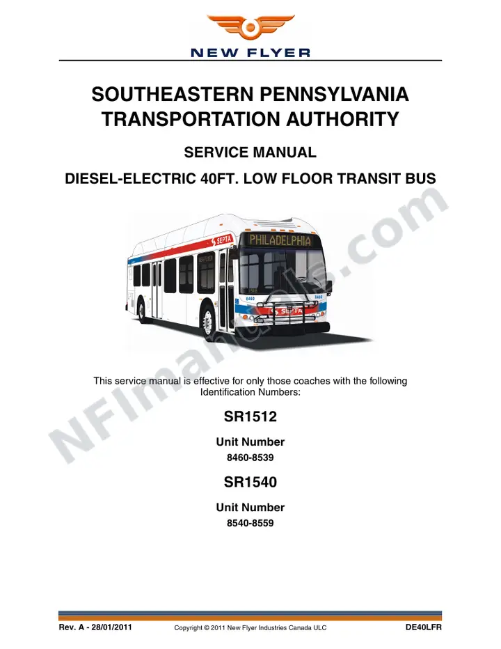 SR1512_1540 Service Manual, SEPTA first-page preview