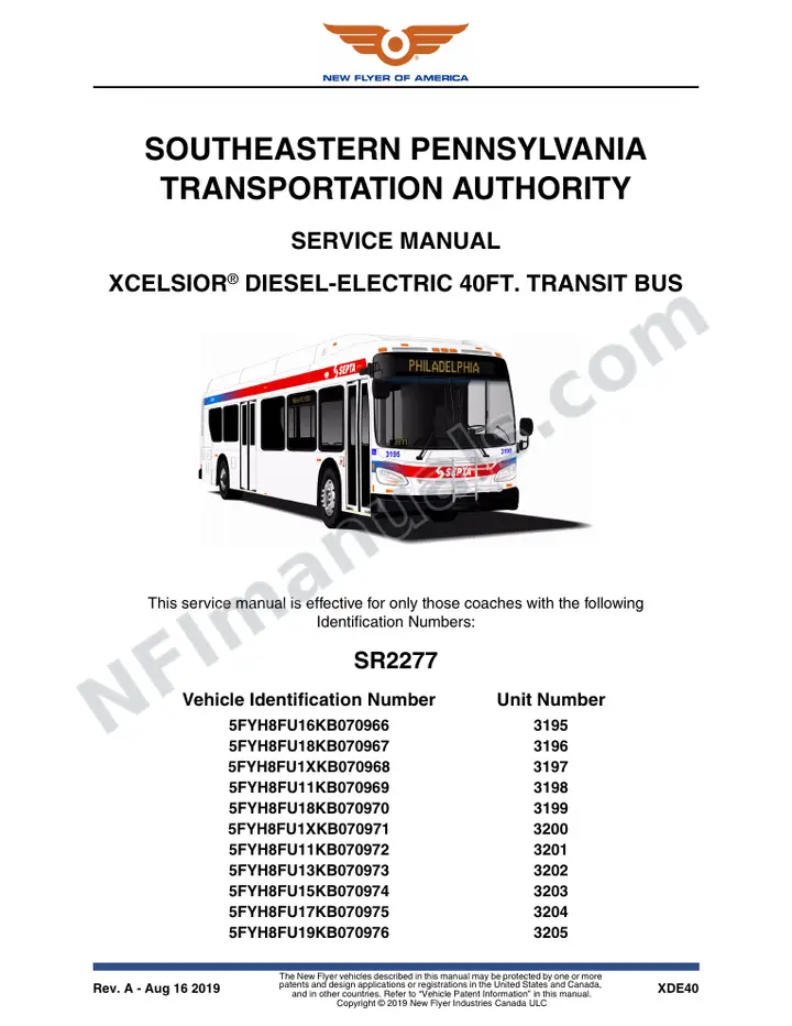 SR2277_2323_2368 Service Manual, Southeastern Pennsylvania Authority first-page preview