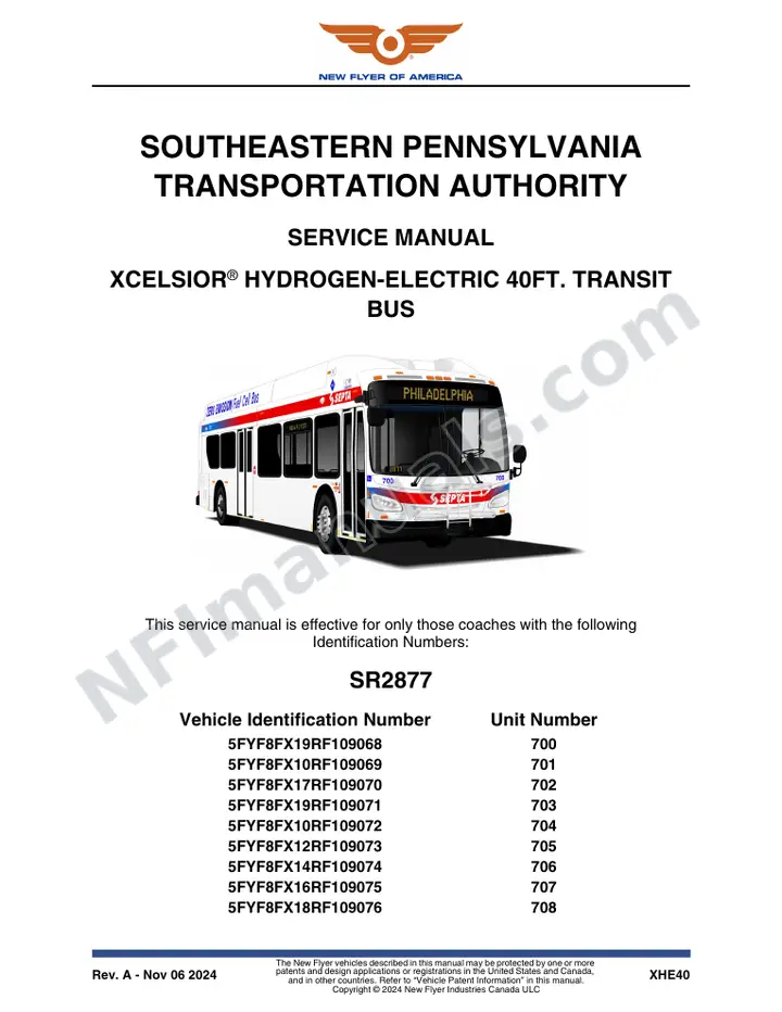 SR2877 Service Manual, SEPTA first-page preview