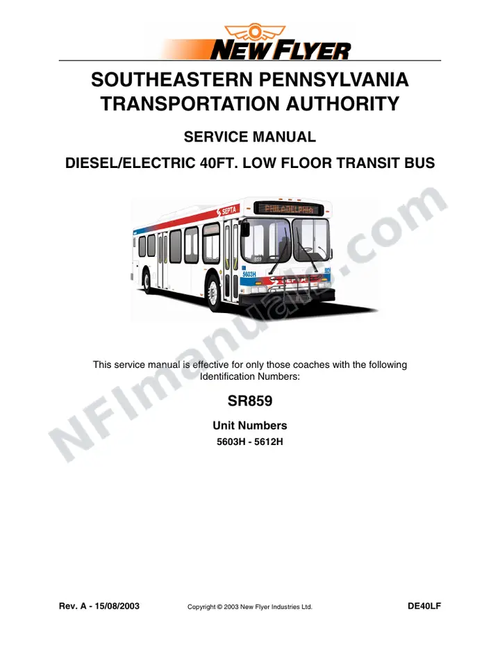 SR859 Service Manual, SEPTA first-page preview