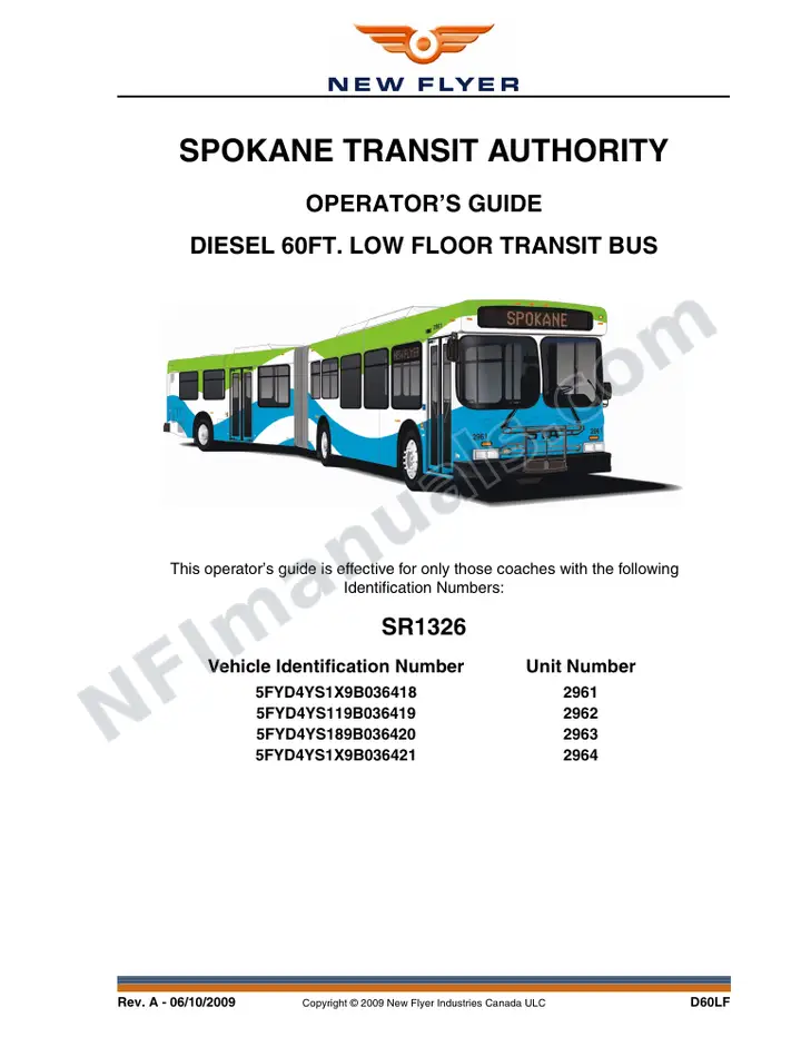 SR1326 Operator's Guide, Spokane Transit Authority first-page preview