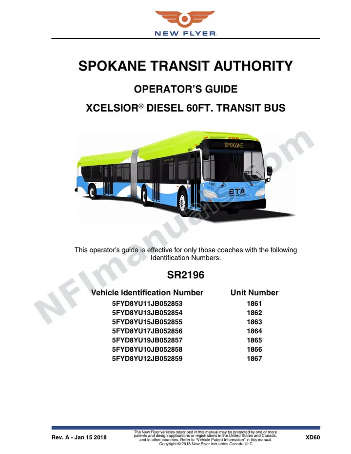SR2196 Operator's Guide, Spokane Transit Authority first-page preview