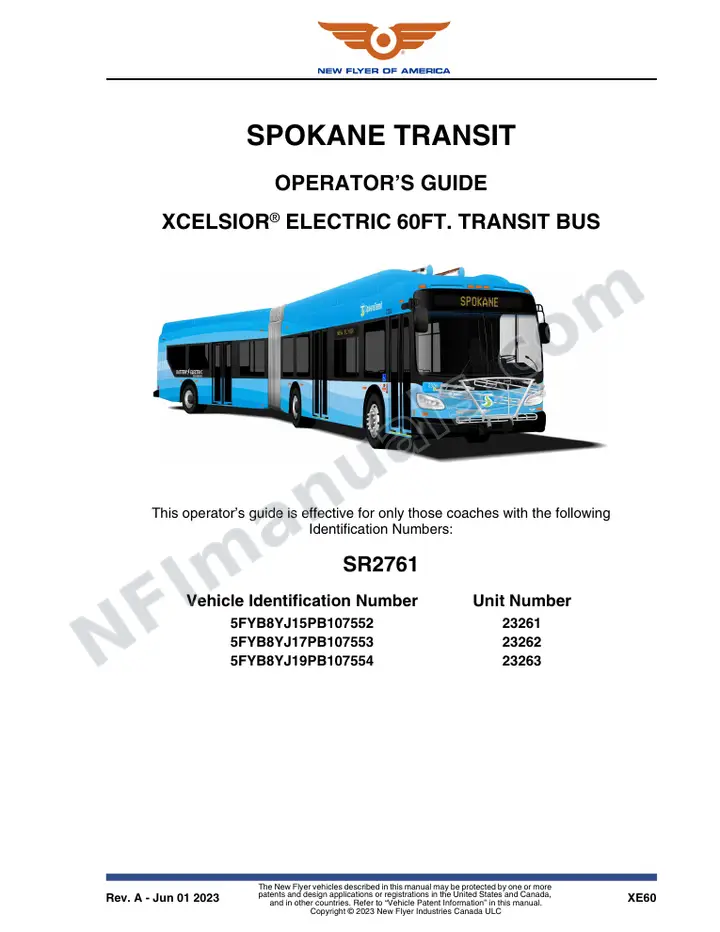 SR2761 Operator's Guide, Spokane Transit first-page preview