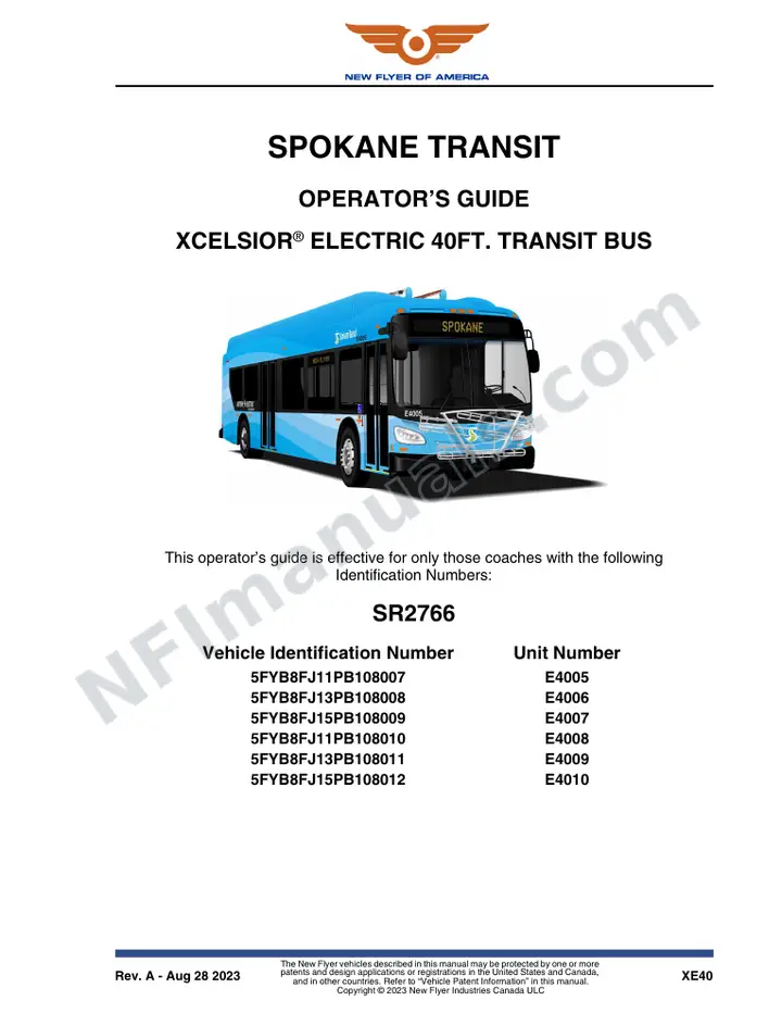 SR2766 Operator's Guide, Spokane Transit first-page preview