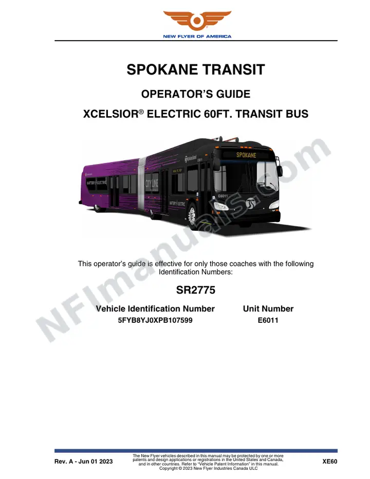 SR2775 Operator's Guide, Spokane Transit first-page preview