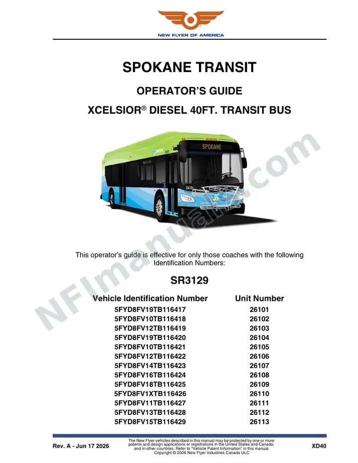 SR3129 Operator's Guide, Spokane Transit first-page preview