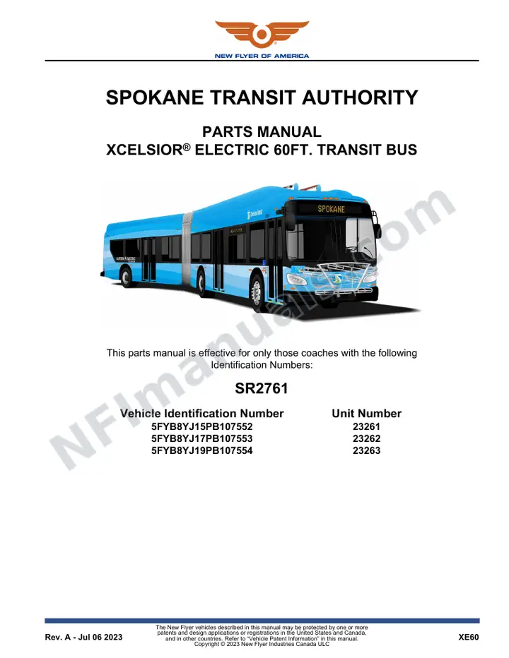SR2761 Parts Manual, Spokane Transit Authority first-page preview