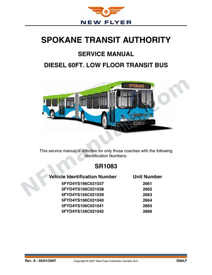 SR1083 Service Manual, Spokane Transit Authority first-page preview