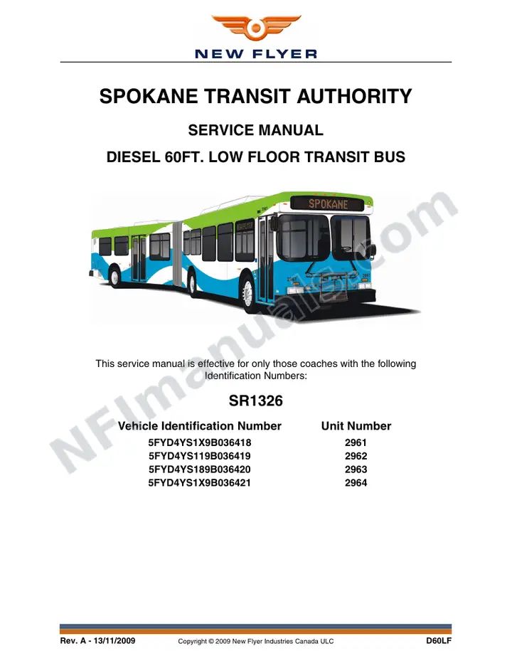SR1326 Service Manual, Spokane Transit Authority first-page preview