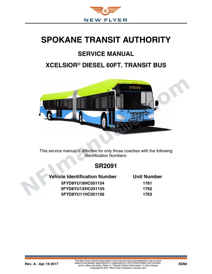 SR2091 Service Manual, Spokane Transit Authority first-page preview