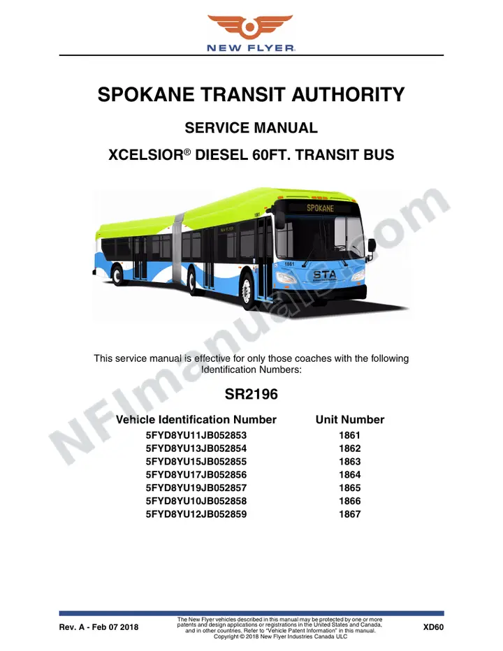SR2196 Service Manual, Spokane Transit Authority first-page preview