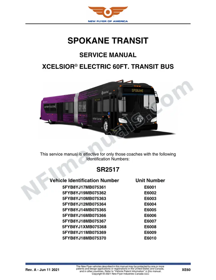 SR2517 Service Manual, Spokane Transit first-page preview
