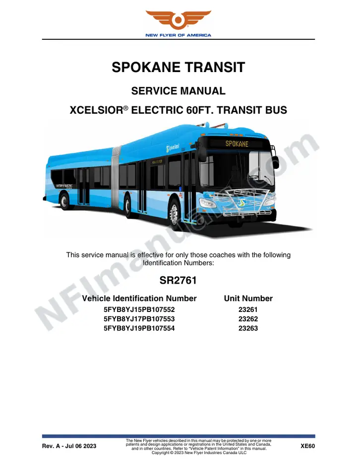 SR2761 Service Manual, Spokane Transit first-page preview